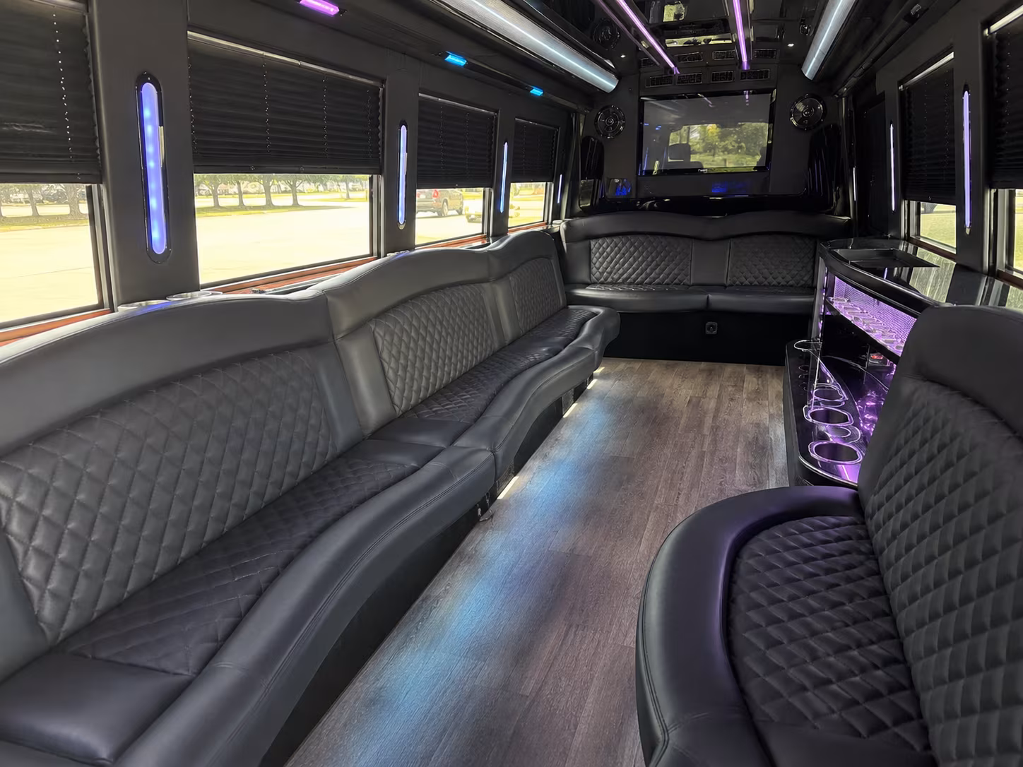 Durham Birthday, Sweet 16, & Quinceañera Transportation party bus exterior