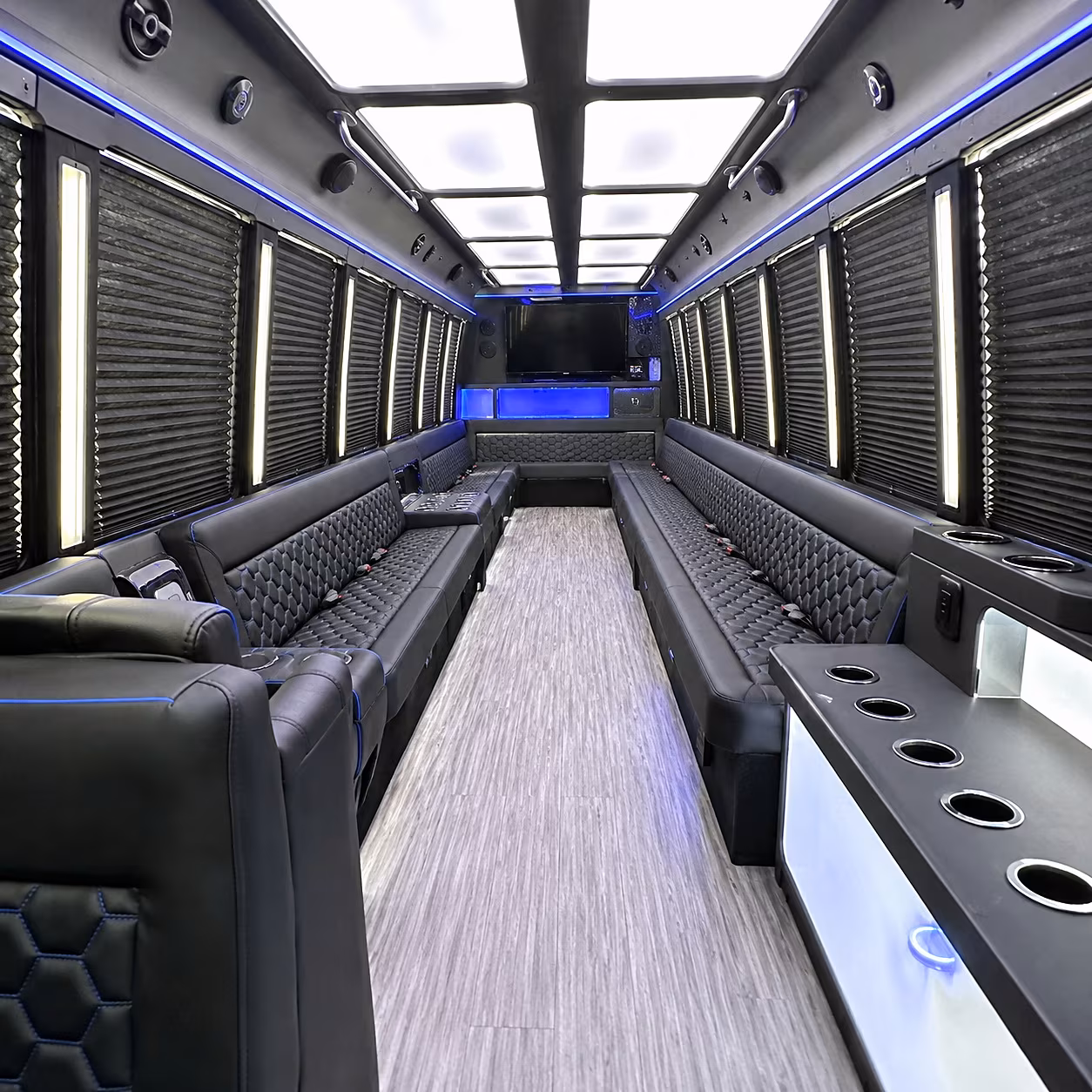 Durham Concert & Music Festival Transportation party bus interior