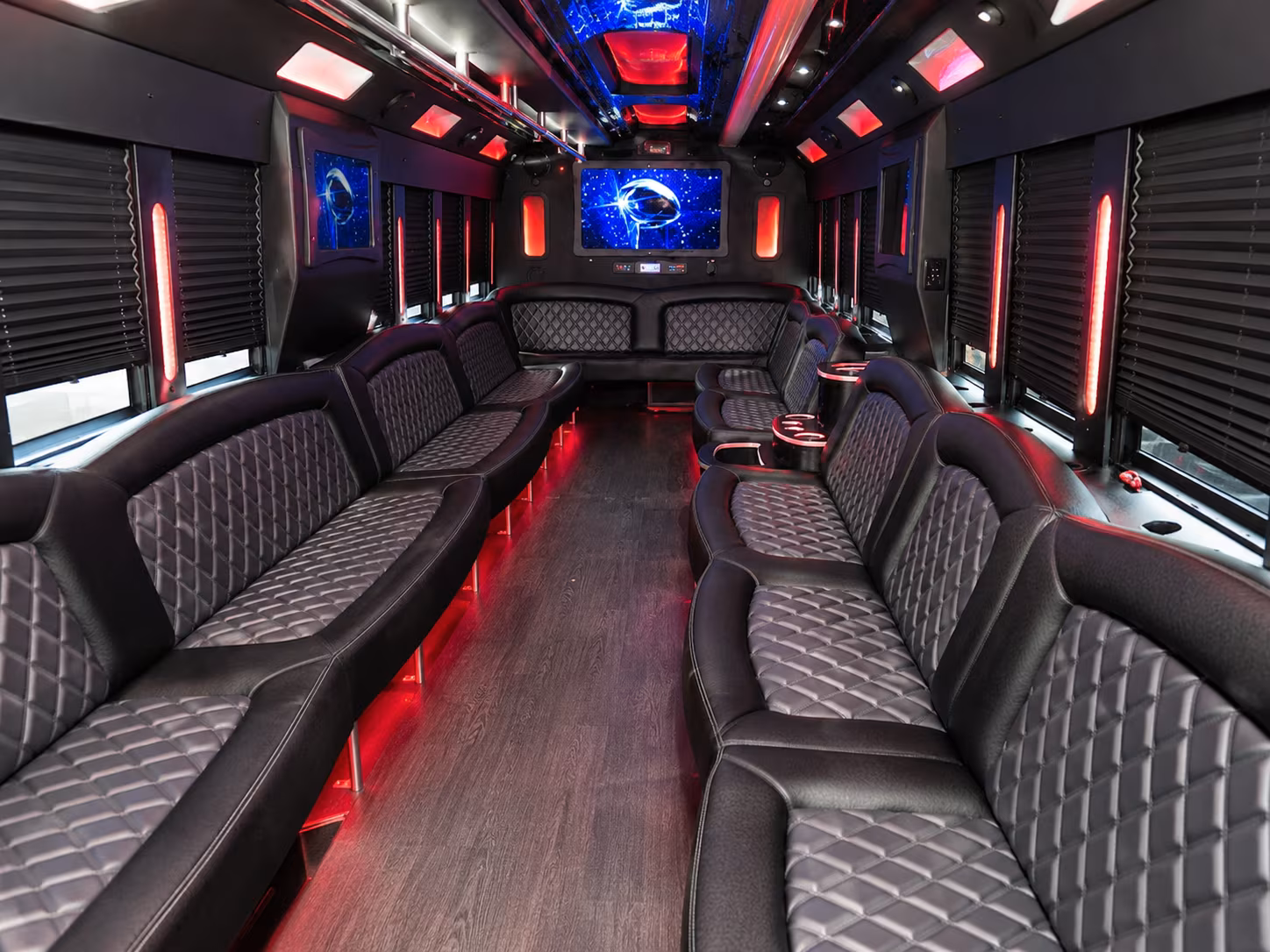 Durham Private Event Transportation party bus exterior