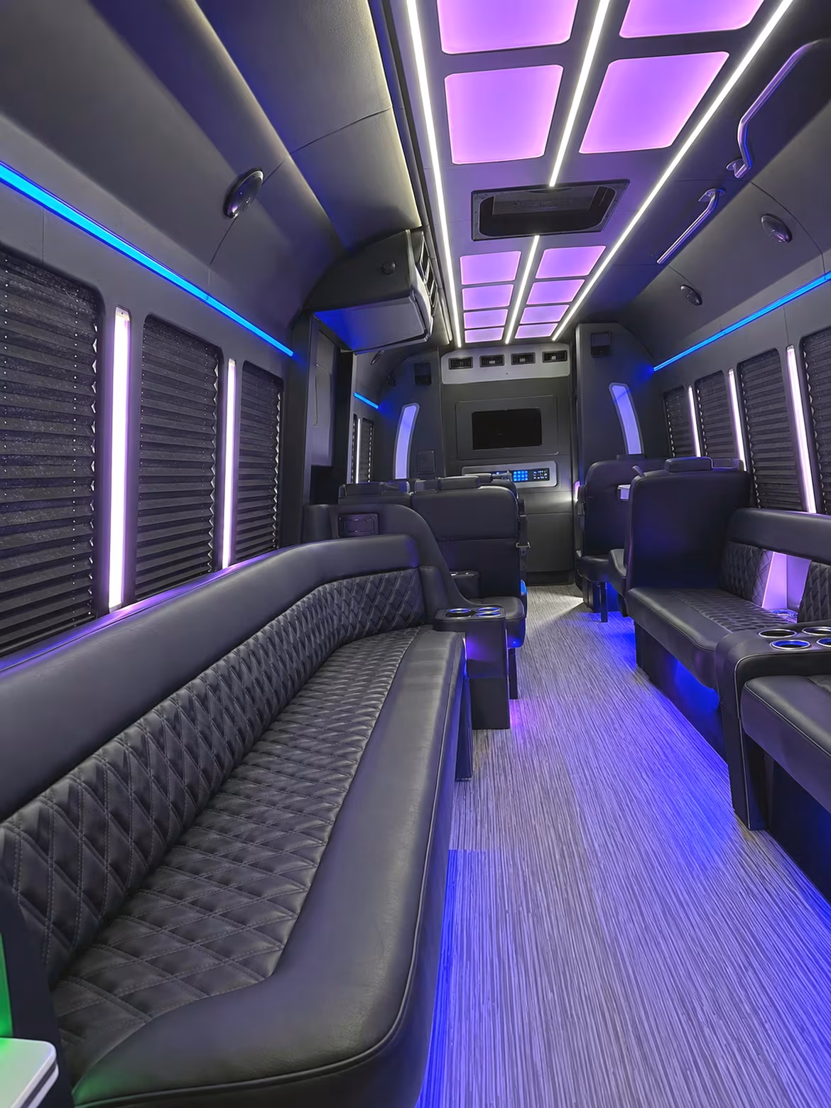 Durham Prom & Homecoming Transportation party bus interior