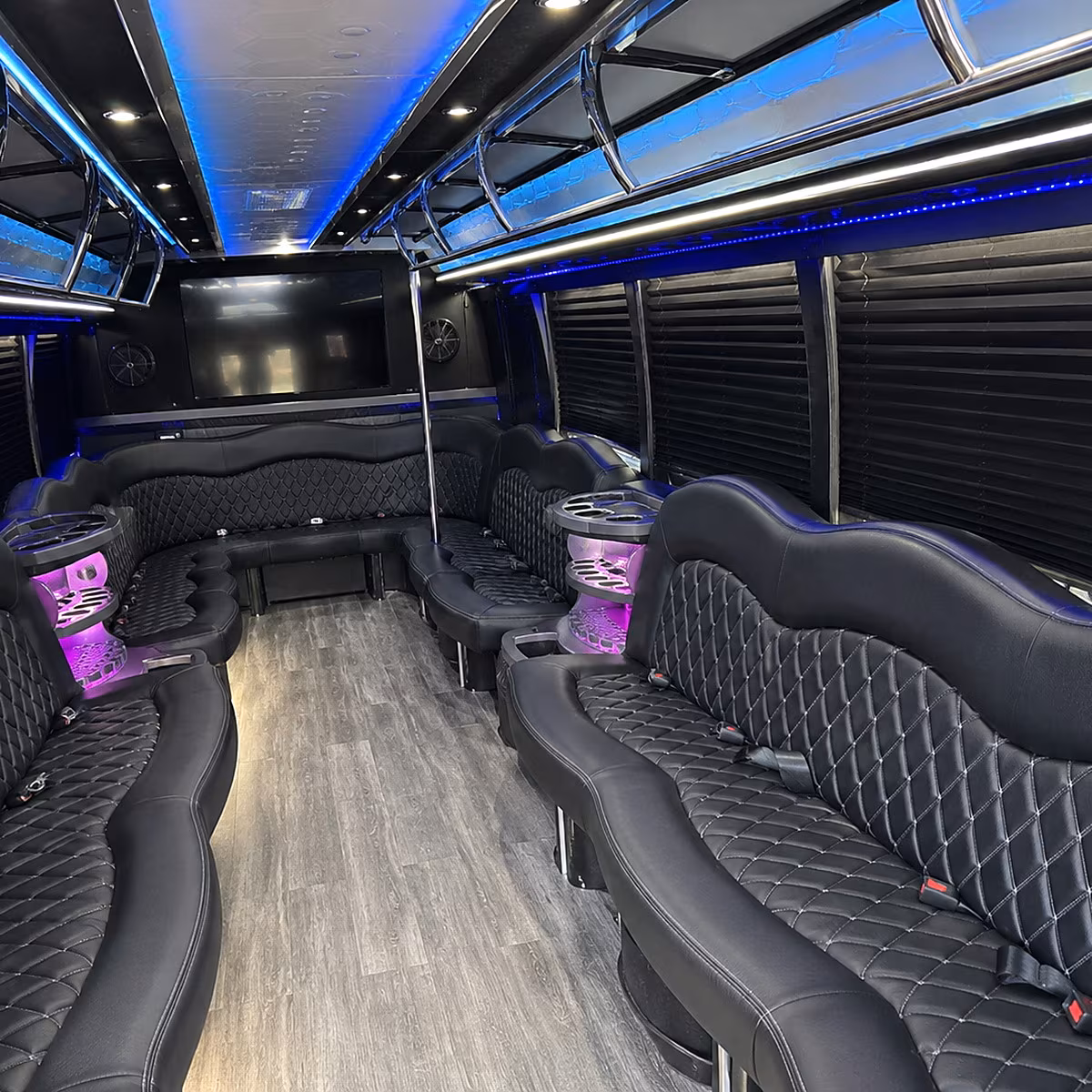 Durham Prom & Homecoming Transportation party bus interior