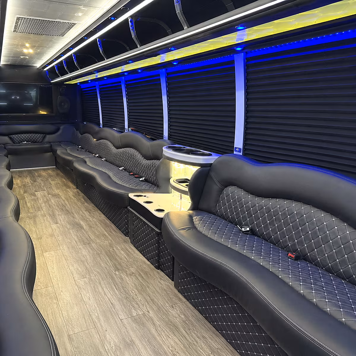 Durham Prom & Homecoming Transportation party bus interior