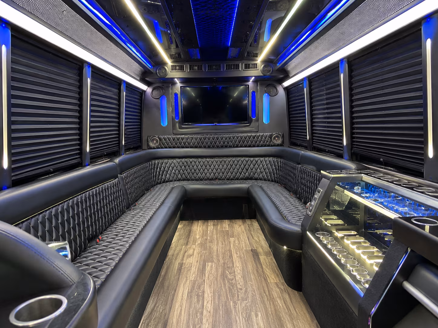 Durham Prom & Homecoming Transportation party bus interior