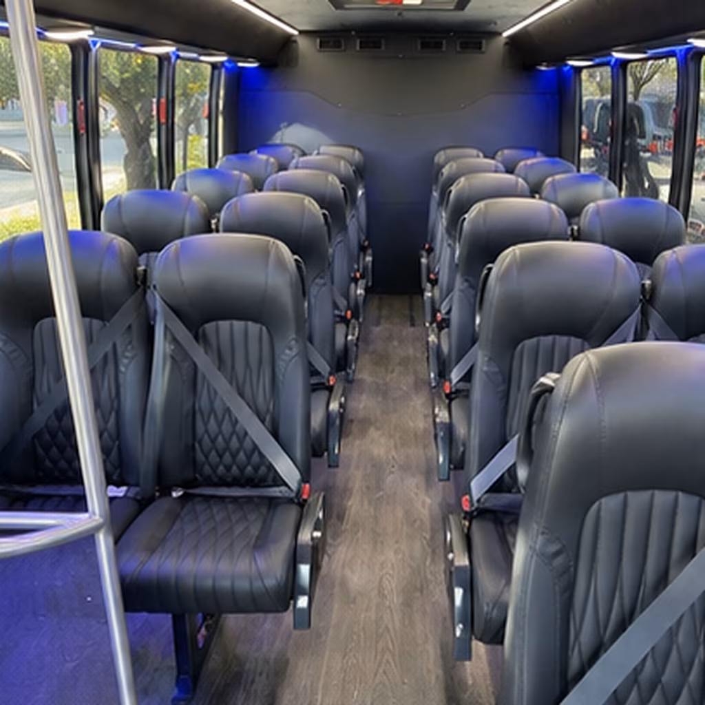 Durham School Event Transportation party bus interior
