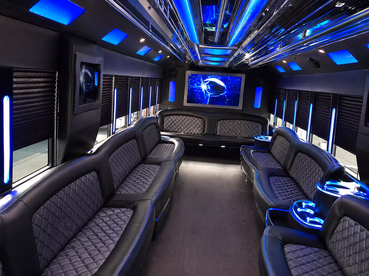 Durham Sporting Event Transportation party bus interior