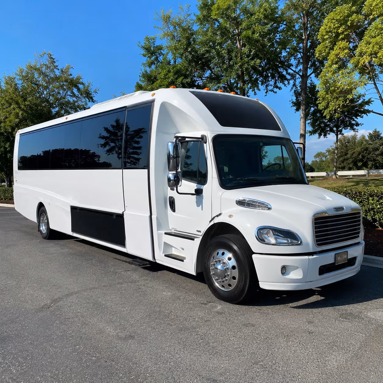 Durham Wedding Transportation party bus exterior