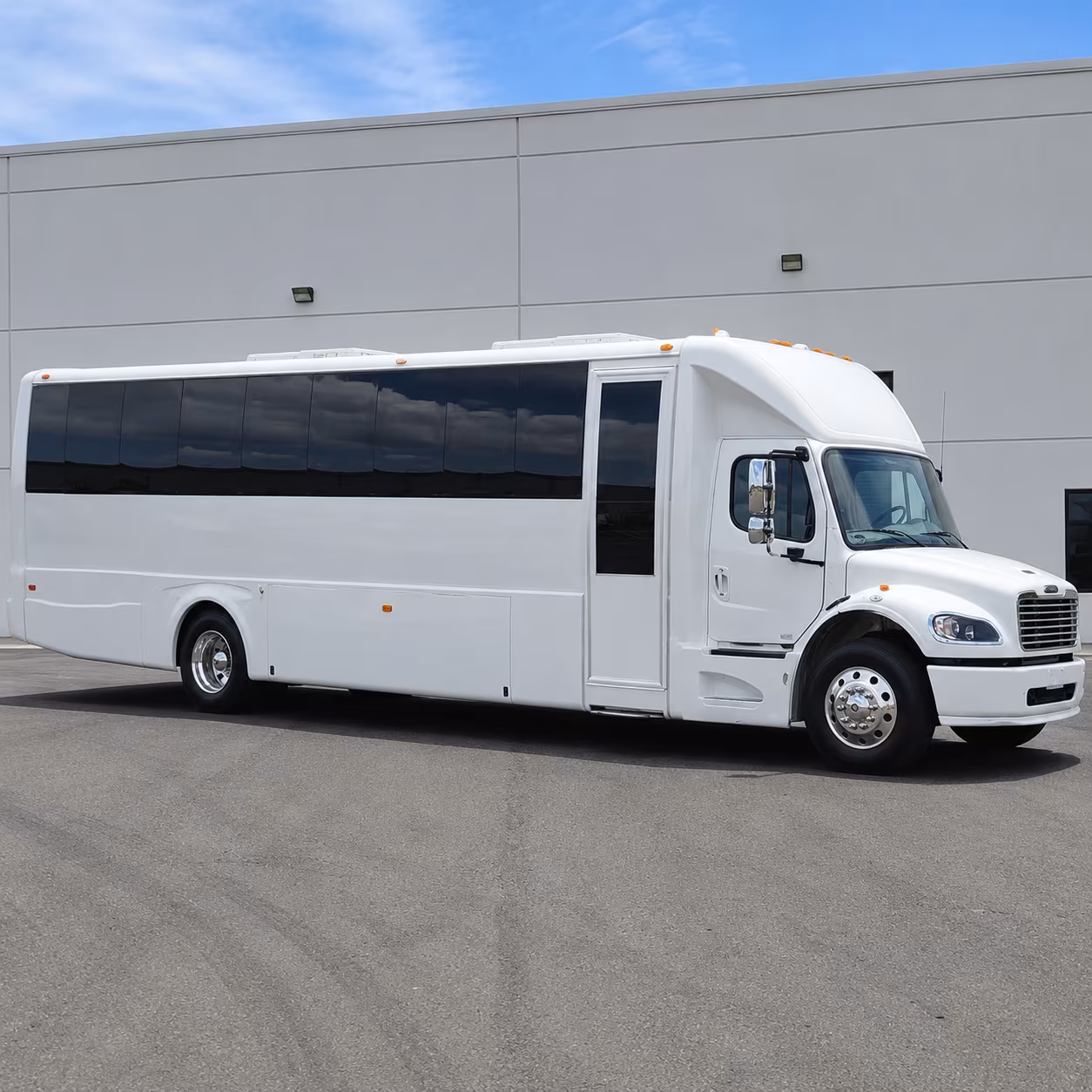 Durham Wedding Transportation party bus exterior