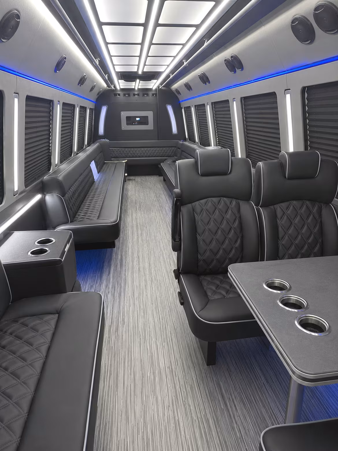 Durham Wedding Transportation party bus interior
