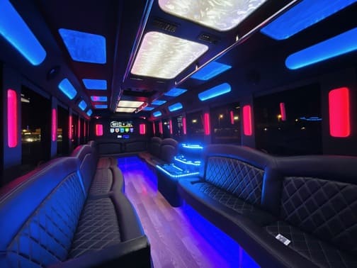 35 Passenger Party Bus interior